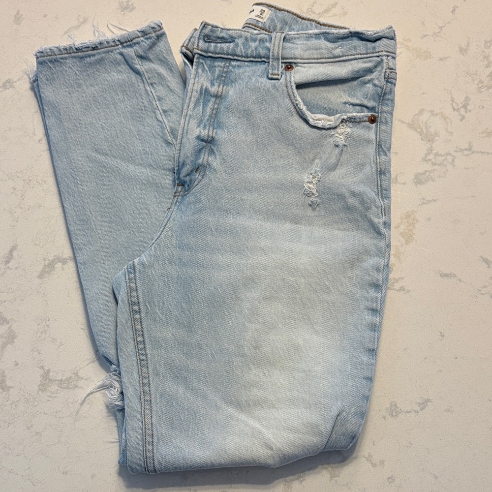 Abercrombie & Fitch Light Blue Women's Straight Leg Jeans